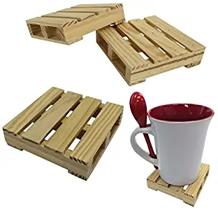 Thirsty Rhino Udara Wood Pallet Coasters (Set of 4)