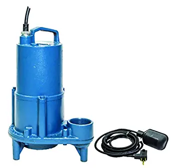 Barnes 103542 Model EHV412A Submersible Effluent Pump with Piggyback Mechanical Float Switch, 1/2 hp, 115V, 1 Phase, 2" NPT Discharge, 3450 rpm, Automatic