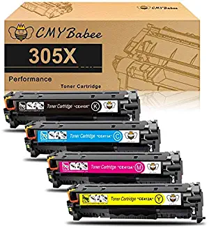 CMYBabee Remanufactured Toner Cartridge Replacement for HP 305X 312X 305A 312A for HP M451dn M451nw M451dw MFP M476dw M476dn M476nw M475dw M475dn M375nw M351A Printer (4 Pack)