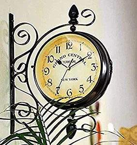 Killer's Instinct Outdoors Vintage Double Sided Wall Clock Vintage Industrial Wall Clock for Outdoor Decorative Wall Art Antique Decor Wall Office Wall Clock Silent Kitchen Wall Clock Steampunk